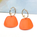 Boucles d&#39;oreilles de nouveauté acrylique d&#39;orange à l&#39;orange transparent du printemps